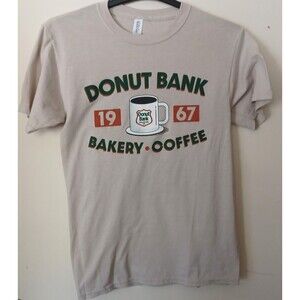 Donut Bank T-Shirt size Large Graphic 1967 Mug Logo Dri-Power Vintage Inspired